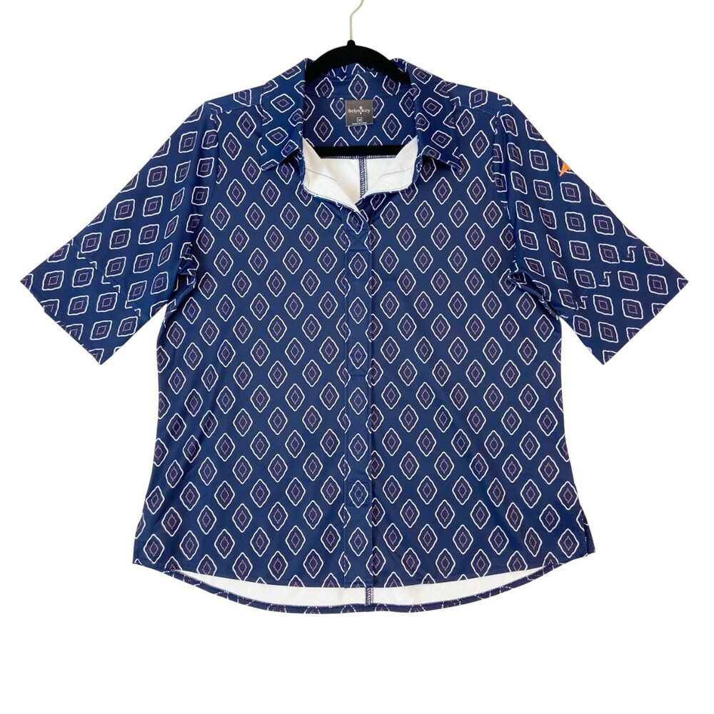 Belyn Key Keystone Top Women's Medium Blue‎ Pickle Ball Tennis Golf Sporty